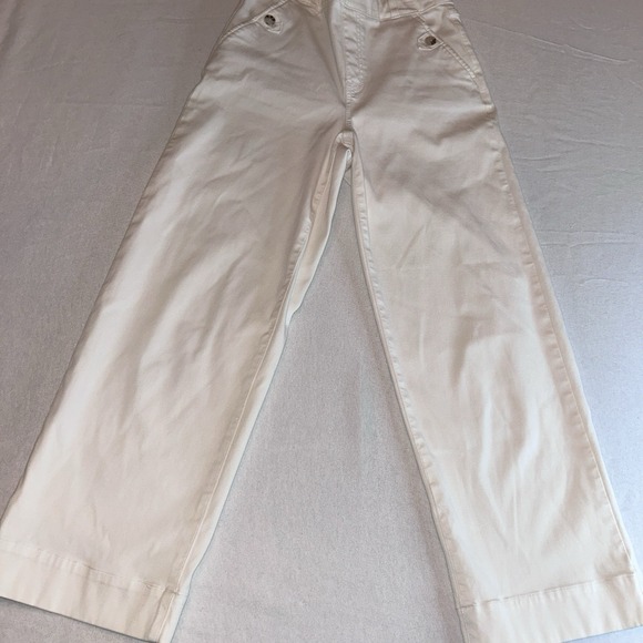 Spanx Stretch Twill Cropped Wide Leg Pull On White Pants Womens Size‎ Small - Picture 6 of 11